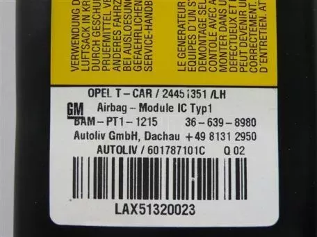 OPAS0503641 Opel Astra 2004-2010 | Αερόσακος Ουρανού Αριστερός 