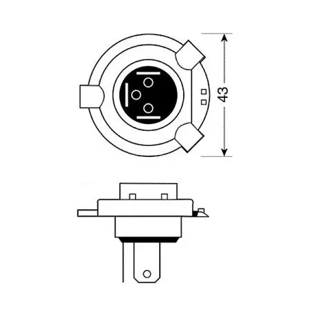 Lampa Λαμπάκι H4 12V Xenium Race Bonus-Pack - 90/100W - P43t - 2 τεμ - κουτι L5825.1 