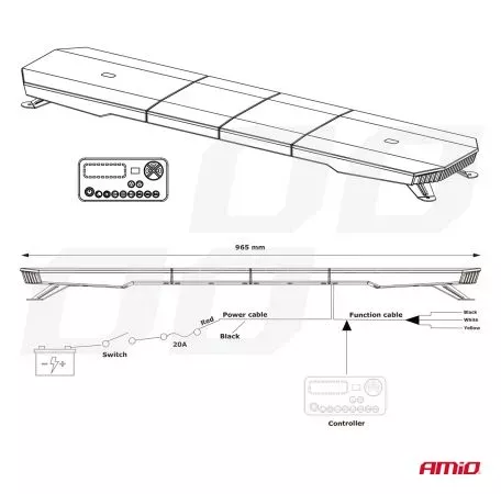 AMIO ΣΤΡΟΜΠΟ ΜΠΑΡΑ 12/24V 156xSMD LED 46'' 51 ΧΡΗΣΕΩΝ ΜΕ ΦΙΣ ΑΝΑΠΤΗΡΑ ΒΙΔΩΤΗ 1168x280X82mm​ ΑMiO - 1 TEM. 03344/AM 