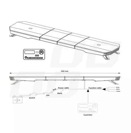 AMIO ΣΤΡΟΜΠΟ ΜΠΑΡΑ 12/24V 180xSMD LED 54'' 51 ΧΡΗΣΕΩΝ ΜΕ ΦΙΣ ΑΝΑΠΤΗΡΑ ΒΙΔΩΤΗ 1372x280X82mm​ ΑMiO - 1 TEM. 03345/AM 