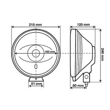 Lampa ΠΡΟΒΟΛΕΑΣ ANGEL-EYES 12/24V-H3 (130W max) LED ΛΕΥΚΟΣ ΚΑΘΡΕΦΤΗΣ ΣΤΡΟΓΓΥΛΟΣ ΚΑΡΦΙ 215mm 1ΤΕΜ. L7220.5 