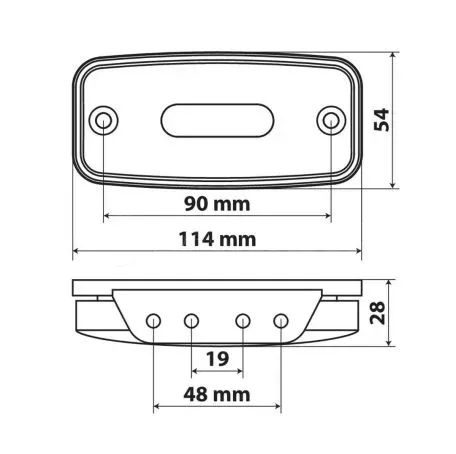 Lampa ΦΩΣ ΟΓΚΟΥ S19 4 LED ΠΟΡΤΟΚΑΛΙ 10/30V ΜΕ ΑΝΑΚΛΑΣΤΗΡΑ 114x54 mm 1ΤΕΜ. L9702.1 