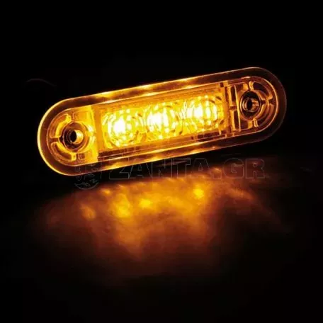 Lampa ΦΩΣ ΟΓΚΟΥ 3LED ΠΟΡΤΟΚΑΛΙ SMD 12/24V 85mm 20 ΤΕΜ. L9701.9 