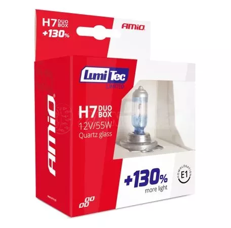 AMIO H7 12V 55W P14,5s LUMITEC LIMITED +130%  UP TO 40m AMIO - 2 ΤΕΜ. 01406/AM 