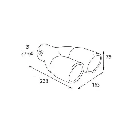 Lampa ΑΚΡΟ (ΜΠΟΥΚΑ) ΕΞΑΤΜΙΣΗΣ ΔΙΠΛΗ ΟΒΑΛ TS-73 37>60mm (ΜΗΚΟΣ: 228mm / ΦΑΡΔΟΣ: 163mm) LAMPA - 1 TEM. L6012.3 