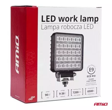 AMIO ΠΡΟΒΟΛΕΑΣ ΕΡΓΑΣΙΑΣ WORKING LAMP 30xSMD 90W 9-36V 110x110x42mm AWL34 ΑMiO - 1 TEM. 03245/AM 