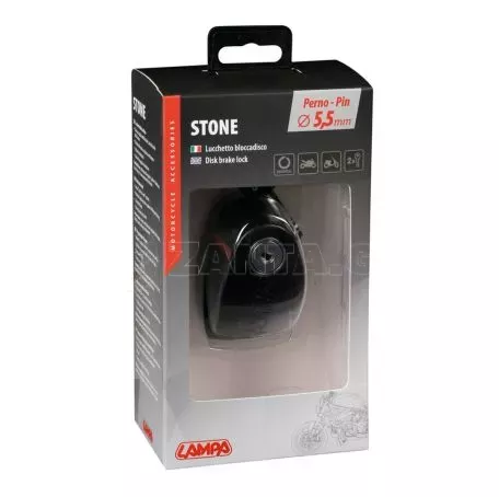 Lampa ΑΝΤΙΚΛΕΠΤΙΚΟ ΔΙΣΚΟΦΡΕΝΟΥ STONE ΜΑΥΡΟ 5,5mm (2 ΚΛΕΙΔΙΑ) 9058.8-LM 