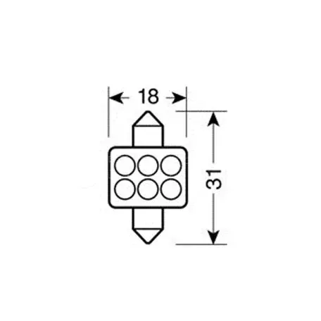 Lampa ΛΑΜΠΑΚΙ ΠΛΑΦΟΝΙΕΡΑΣ 6 LED 18x31mm SV8,5x-8 ΣΕ ΛΕΥΚΟ ΧΡΩΜΑ L5842.4 