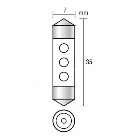 Lampa ΛΑΜΠΑΚΙΑ ΠΛΑΦΟΝΙΕΡΑΣ C5W 12V SV8,5-8 10x35 3LED ΚΟΚΚΙΝΟ BLISTER 2ΤΕΜ. L5839.0 