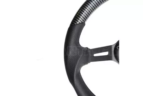 Simoni Racing ΤΙΜΟΝΙ GIAU CARBON LOOK ΤΡΙΑΚΤΙΝΟ ΜΑΥΡΟ ΔΙΑΜΕΤΡΟΣ 350mm ΠΑΧΟΣ 70mm SIMONI RACING  - 1 τεμ. SRGIAU 