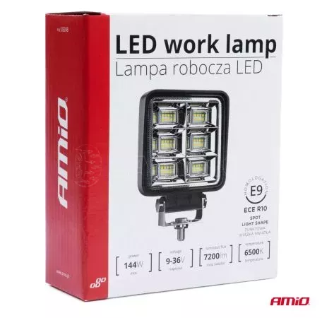 AMIO ΠΡΟΒΟΛΕΑΣ ΕΡΓΑΣΙΑΣ WORKING LAMP 48xSMD 144W 9-36V 110x110x60mm AWL37 ΑMiO - 1 TEM. 03248/AM 