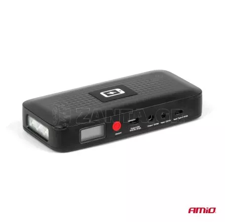 AMIO ΕΚΚΙΝΗΤΗΣ ΜΠΑΤΑΡΙΑΣ - STARTER POWERBANK 12V 4000mAh 800A  ΜΕ ΟΘΟΝΗ LCD & ΑΣΥΡΜΑΤΗ ΦΟΡΤΙΣΗ ΑΜΙΟ - 1 τεμ. 04055/AM/am 