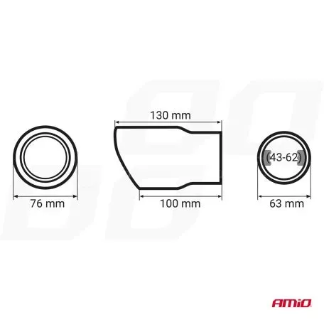 AMIO ΑΚΡΟ (ΜΠΟΥΚΑ) ΕΞΑΤΜΙΣΗΣ MT017 43-62mm (ΜΗΚΟΣ: 130mm) AMiO - 1 τεμ. 02348/AM 