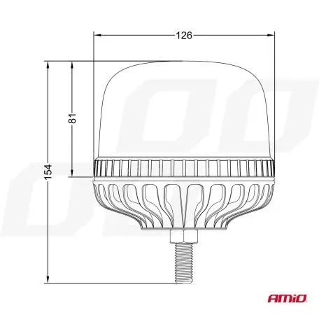 AMIO ΦΑΡΟΣ DIAMONT W25SB ΜΕ ΛΕΥΚΟ ΚΑΠΑΚΙ 12/24V 24xSMD LED ΠΟΡΤΟΚΑΛΙ ΒΙΔΩΤΟΣ 154x126mm ΑΜΙΟ - 1 ΤΕΜ. 03339/AM 