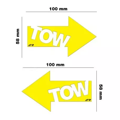 Simoni Racing ΑΥΤΟΚΟΛΛΗΤΟ ''TOW'' ΚΙΤΡΙΝΟ 100x58mm SIMONI RACING - 2 ΤΕΜ. SRCR/TY 