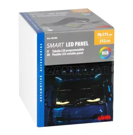 Lampa ΠΑΝΕΛ ΕΥΚΑΜΠΤΟ SMART LED PANEL 512 LED 70x173mm RGB ΜΕ ΚΑΛΩΔΙΟ 450cm ΓΙΑ USB & REMOTE CONTROL LAMPA - 1 ΤΕΜ. L9578.0 