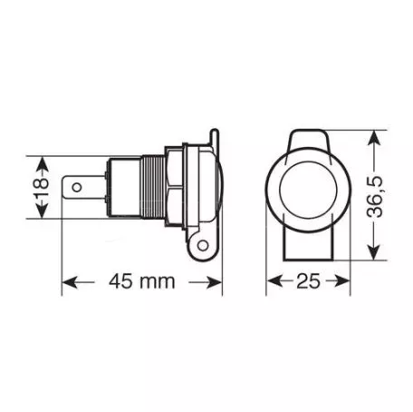 Lampa ΦΙΣ ΘΗΛΥΚΟ ΑΝΑΠΤΗΡΑ ΜΕ ΚΑΠΑΚΙ 12/24V ΑΛΟΥΜΙΝΙΟΥ (ΑΡΣΕΝΙΚΟ: 3902.7) L3913.2 