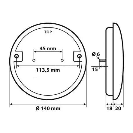 Lampa ΦΩΣ ΦΟΡΤΗΓΟΥ ΠΙΣΩ 12/24V 14LED ΔΙΑΦΑΝΟ ΣΤΡΟΓΓΥΛΟ 140mm 1ΤΕΜ. L4152.8 