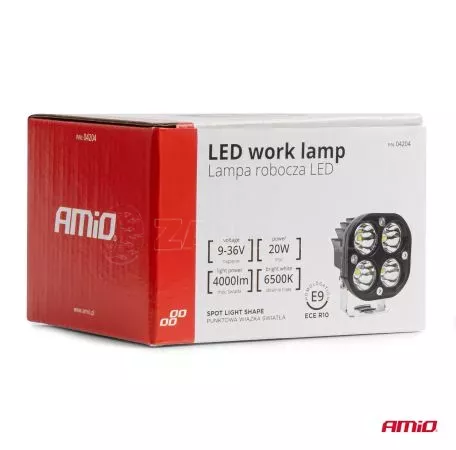 AMIO ΠΡΟΒΟΛΕΑΣ ΕΡΓΑΣΙΑΣ ΤΕΤΡΑΓΩΝΟΣ LED 20W 9-36V 4.000lm 6.500K AWL63 AMIO - 1 ΤΕΜ. 04204/AM 