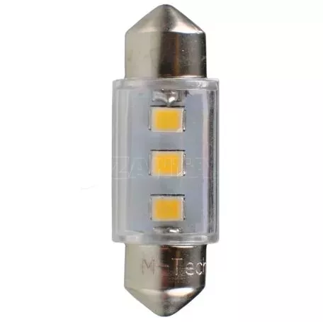 M-tech ΛΑΜΠΑΚΙΑ ΠΛΑΦΟΝΙΕΡΑΣ C5W/C10W 12V SV8.5 36mm 0,38W 3xSMD2835 LED OSRAM ΛΕΥΚΟ  BLISTER 2ΤΕΜ. M-TECH LB090W/MT 