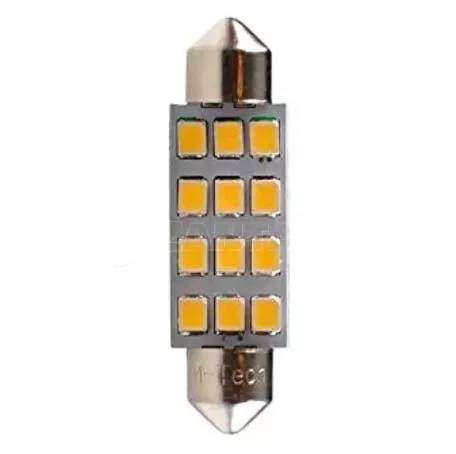 M-tech ΛΑΜΠΑΚΙΑ ΠΛΑΦΟΝΙΕΡΑΣ C5W/C10W 12V SV8.5 41mm 1,5W 12xSMD2835 LED OSRAM ΛΕΥΚΟ  BLISTER 2ΤΕΜ. M-TECH LB030W/MT 