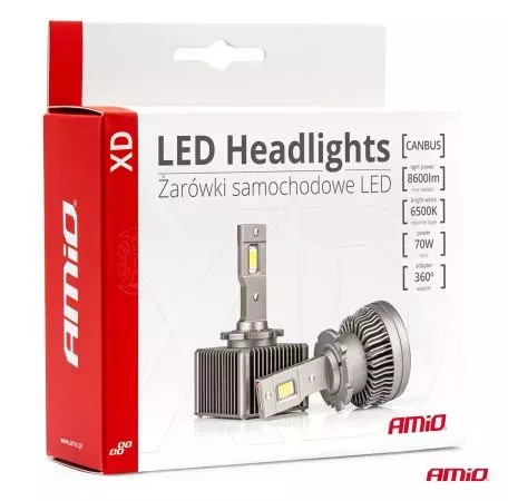 AMIO ΛΑΜΠΕΣ LED D5S 9>16V 70W 6.500K 8600lm (ΜΕ ΨΥΚΤΡΑ) XD SERIES ΑΜΙΟ - 2 ΤΕΜ. 03314/AM 