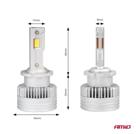 AMIO ΛΑΜΠΕΣ LED D2S/D2R 12V 6.000K 6800lm CAN-BUS D-BASIC SERIES AMIO - 2 Τεμ. 03627/AM 