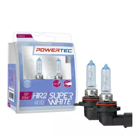 M-tech ΛΑΜΠΕΣ HIR2 9012 12V 15/55W  (up to 100% ) POWERTEC SUPERWHITE (up 3.500k) mTECH - 2 Τεμ. PTZSWHIR2-DUO/MT 