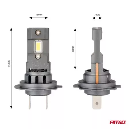 AMIO ΛΑΜΠΕΣ LED  H7 12V 44W 6.500K 3.936lm CSP X4 SERIES AVIATOR PLUG & PLAY ΑΜΙΟ - 2 ΤΕΜ. 03764/AM 