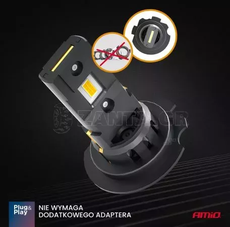 AMIO ΛΑΜΠΕΣ LED  H7 12V 44W 6.500K 3.936lm CSP X4 SERIES AVIATOR PLUG & PLAY ΑΜΙΟ - 2 ΤΕΜ. 03764/AM 