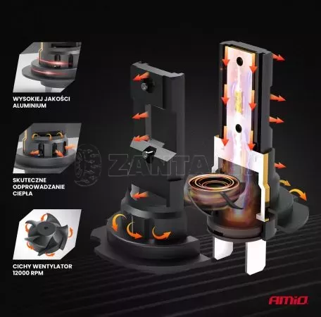 AMIO ΛΑΜΠΕΣ LED  H7 12V 44W 6.500K 3.936lm CSP X4 SERIES AVIATOR PLUG & PLAY ΑΜΙΟ - 2 ΤΕΜ. 03764/AM 