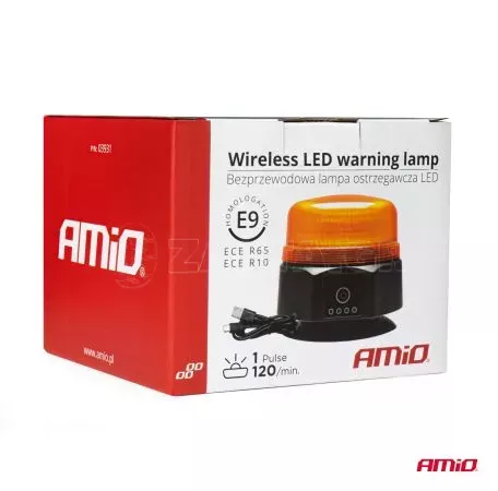 AMIO ΦΑΡΟΣ 12/24V ΠΟΡΤΟΚΑΛΙ 36xSMD LED ΜΑΓΝΗΤΙΚΟΣ ΕΠΑΝΑΦΟΡΤΙΖΟΜΕΝΟΣ ΑΣΥΡΜΑΤΟΣ R65 R10 IP66 123x110mm ΑΜΙΟ - 1 ΤΕΜ. 03931/AM 