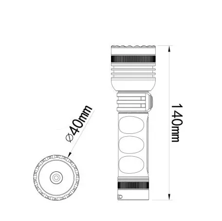 M-tech ΦΑΚΟΣ ΧΕΙΡΟΣ 1x10W 490lm IP65 140mm Φ40mm 5000mAh Li-ion TACTICAL LASER FLASHLIGHT M-TECH - 1 Τεμ. TLF104/MT 