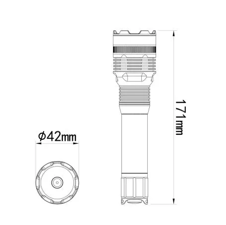 M-tech ΦΑΚΟΣ ΧΕΙΡΟΣ 1x10W 240lm IP65 171mm Φ42mm 3300mAh Li-ion TACTICAL LASER FLASHLIGHT M-TECH - 1 Τεμ. TLF102/MT 