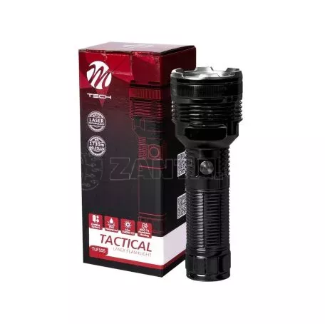 M-tech ΦΑΚΟΣ ΧΕΙΡΟΣ 1x15W 413lm IP65 183mm Φ62mm 6000mAh Li-ion TACTICAL LASER FLASHLIGH M-TECH - 1 Τεμ. TLF105/MT 