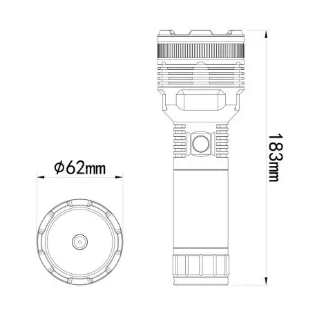 M-tech ΦΑΚΟΣ ΧΕΙΡΟΣ 1x15W 413lm IP65 183mm Φ62mm 6000mAh Li-ion TACTICAL LASER FLASHLIGH M-TECH - 1 Τεμ. TLF105/MT 