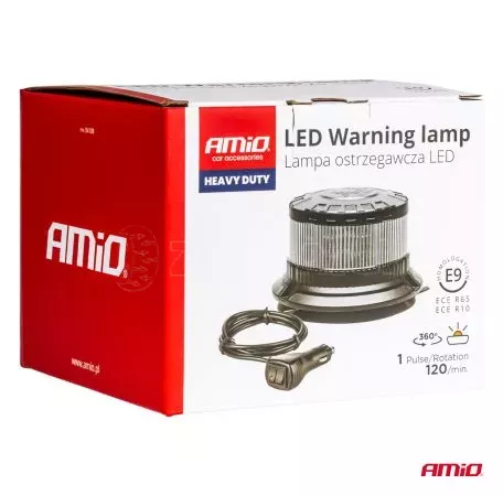 AMIO ΦΑΡΟΣ ΦΙΜΕ HEAVY DUTY W28M 12/24V ΠΟΡΤΟΚΑΛΙ 16LED ΜΑΓΝΗΤΙΚΟΣ/ΒΙΔΩΤΟΣ ΜΕ ΦΙΣ ΑΝΑΠΤΗΡΑ Υ89mm Φ110mm AMIO - 1 τεμ. 04108/AM 