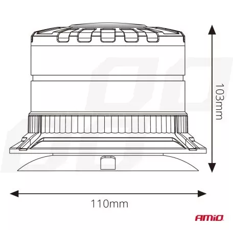 AMIO ΦΑΡΟΣ HEAVY DUTY W29M 12/24V ΠΟΡΤΟΚΑΛΙ 16LED ΜΑΓΝΗΤΙΚΟΣ/ΒΙΔΩΤΟΣ ΜΕ ΦΙΣ ΑΝΑΠΤΗΡΑ Υ103mm Φ110mm AMIO - 1 τεμ. 04110/AM 