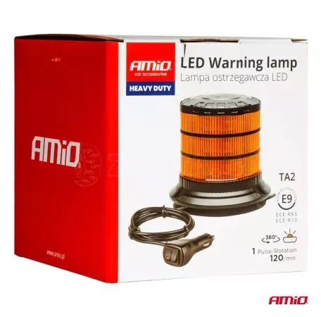 AMIO ΦΑΡΟΣ HEAVY DUTY W30M 12/24V ΠΟΡΤΟΚΑΛΙ 24LED ΜΑΓΝΗΤΙΚΟΣ/ΒΙΔΩΤΟΣ ΜΕ ΦΙΣ ΑΝΑΠΤΗΡΑ Υ128mm Φ110mm AMIO - 1 τεμ. 04111/AM 