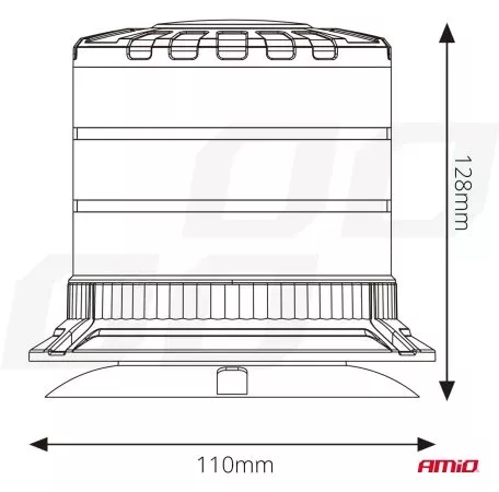 AMIO ΦΑΡΟΣ HEAVY DUTY W30M 12/24V ΠΟΡΤΟΚΑΛΙ 24LED ΜΑΓΝΗΤΙΚΟΣ/ΒΙΔΩΤΟΣ ΜΕ ΦΙΣ ΑΝΑΠΤΗΡΑ Υ128mm Φ110mm AMIO - 1 τεμ. 04111/AM 