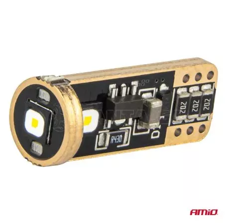 AMIO ΛΑΜΠΑΚΙΑ T10 W5W 12V/24V LED CAN-BUS 3xSMD 3838 ΛΕΥΚΟ 5500K ΑΜΙΟ - 2 ΤΕΜ. 04246/AM 