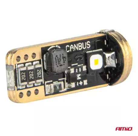 AMIO ΛΑΜΠΑΚΙΑ T10 W5W 12V/24V LED CAN-BUS 3xSMD 3838 ΛΕΥΚΟ 5500K ΑΜΙΟ - 2 ΤΕΜ. 04246/AM 