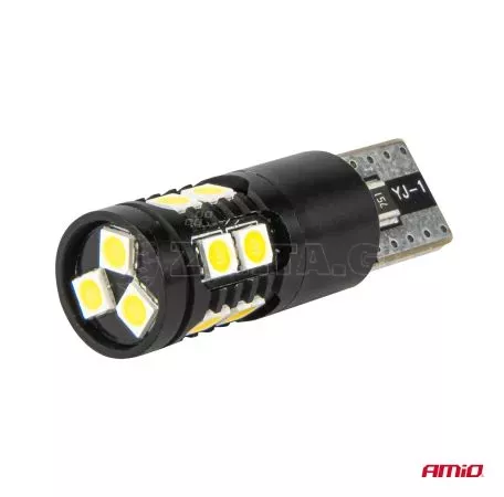 AMIO ΛΑΜΠΑΚΙΑ T10 W5W 12V/24V LED CAN-BUS 13xSMD 3030 ΛΕΥΚΟ 5500K ΑΜΙΟ - 2 ΤΕΜ. 04259/AM 