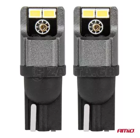 AMIO ΛΑΜΠΑΚΙΑ LED T10 W5W W10W 12/24V LED 4xSMD3020 CAN-BUS ΛΕΥΚΟ ΑΜΙΟ - 2 ΤΕΜ. 03717/AM 