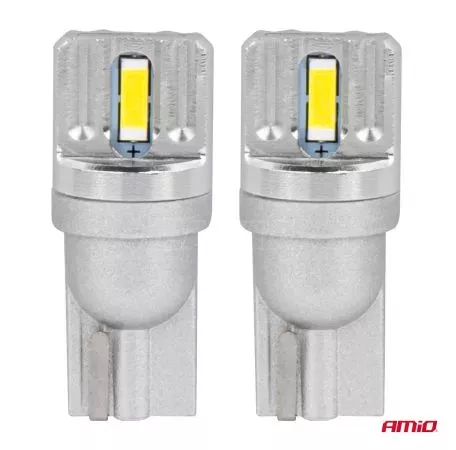 AMIO ΛΑΜΠΑΚΙΑ LED T10 W5W 12/24V LED 2x1860SMD STANDARD ΛΕΥΚΑ ΑΜΙΟ - 2 ΤΕΜ. 03719/AM 