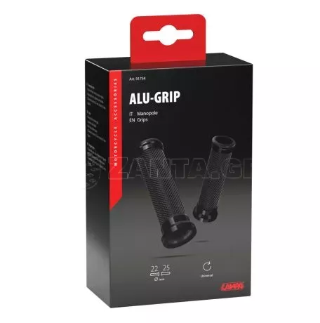 Lampa ΧΕΡΟΥΛΙΑ MOTO ALU GRIP  ΜΑΥΡΟ ΧΡΩΜΑ 22mm+25mm 12cm LAMPA - 2 τεμ. 9175.4-LM 