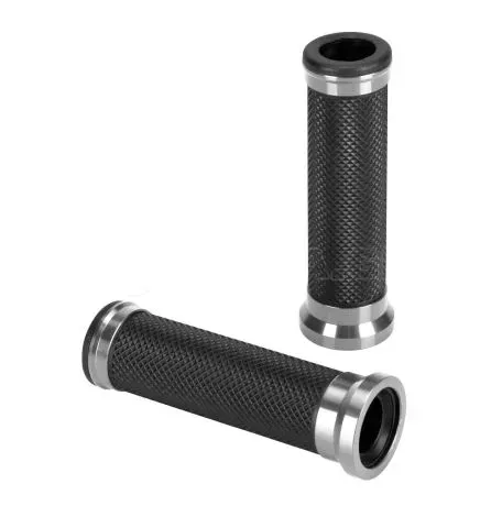 Lampa ΧΕΡΟΥΛΙΑ MOTO ALU GRIP  ΜΑΥΡΟ/ΑΣΗΜΙ ΧΡΩΜΑ 22mm+25mm 12cm LAMPA - 2 τεμ. 9175.5-LM 