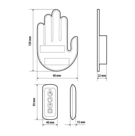 Lampa ΔΙΑΚΟΣΜΗΤΙΚΟ ΠΑΝΕΛ ΧΕΙΡΟΝΟΜΙΕΣ LED HAND GESTURES 203 LED SMD ΜΕ ΤΗΛΕΧΕΙΡΙΣΤΗΡΙΟ 150x98mm LAMPA - 1 ΤΕΜ. L9698.3 