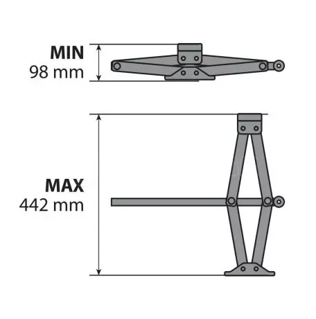 Lampa ΜΗΧΑΝΙΚΟΣ ΓΡΥΛΟΣ ΑΝΥΨΩΣΗΣ 2 ΤΟΝΩΝ (2.000 KG - ΥΨΟΣ 98>442mm ΜΑΧ) L7150.1 