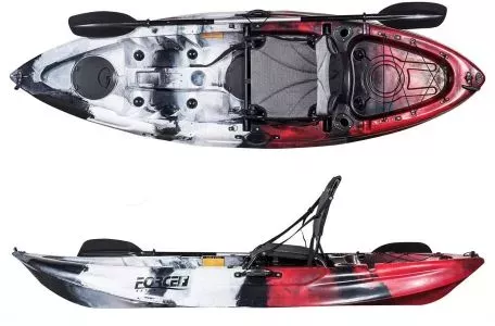 NJ Group Fishing Kayak FORCE ANDARA SOT Ενός Ατόμου Κόκκινο με καρεκλάκι και κουπί 0100-0120ΚΚ 